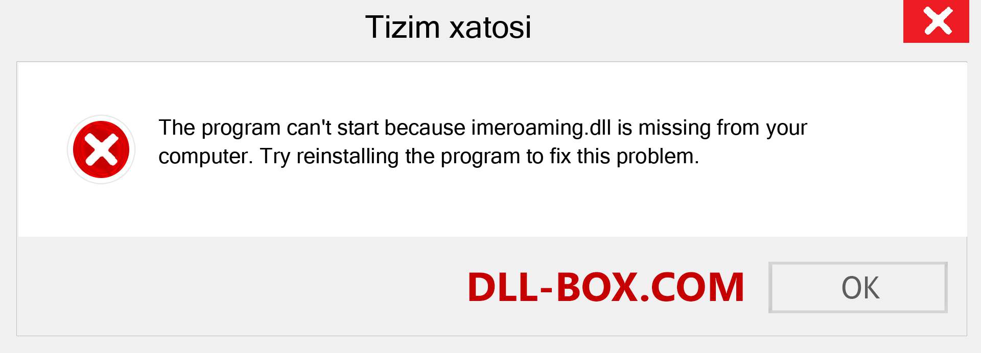 imeroaming.dll fayli yo'qolganmi?. Windows 7, 8, 10 uchun yuklab olish - Windowsda imeroaming dll etishmayotgan xatoni tuzating, rasmlar, rasmlar